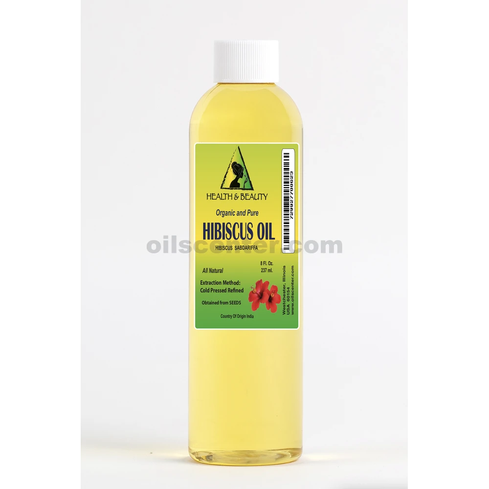 Aceite de Semilla de Hibisco Refinado, Orgánico, Prensado en Frío, Natural, 100% Puro 8 oz