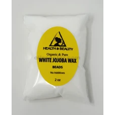 Perlas blancas de cera de jojoba pastillas orgánicas de primera calidad natural 100% puro 2 oz