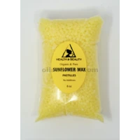 Perles de pastilles 100 % pures végétaliennes biologiques de cire de tournesol 8 oz