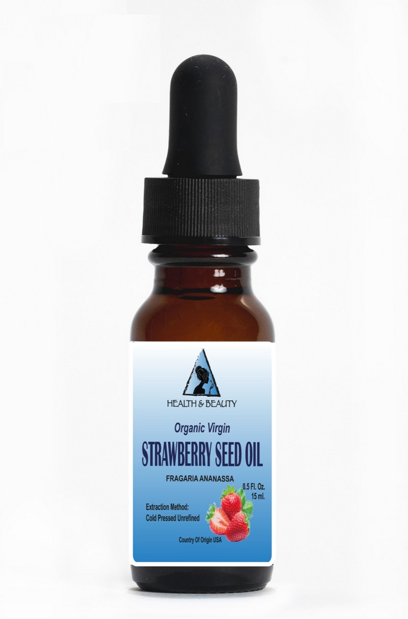 Strawberry seed oil unrefined organic by h&b oils center glass dropper