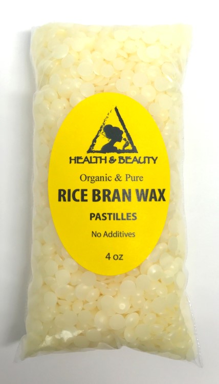 Rice bran wax organic flakes vegan beads vegetable pastilles 100% pure ...